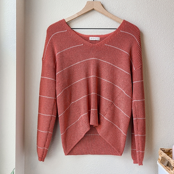 Gentle Fawn Tucker Pullover Sweater in Muted Clay Stripe - Picture 2 of 6